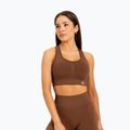 Дамски тренировъчен сутиен Gym Glamour push up кафяв 373