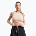 Дамски тренировъчен топ Gym Glamour Tied Beige 443