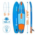 Комплект надуваема дъска SUP AQUASTIC Perth 10'8" all-round blue 24
