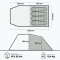 Надуваема палатка за къмпинг за 4 души KADVA AIRcamp 4.4 зелена 23