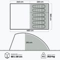 Надуваема палатка за къмпинг за 6 души KADVA AIRcamp 6.24 зелена 24
