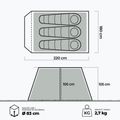 3-местна къмпинг палатка KADVA Tartuga 3 синя 3