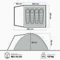 Четириместна палатка за къмпинг KADVA CAMPdome 4 зелена 7