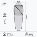 Спален чувал KADVA Light 600 L, ляв, сив 3