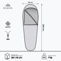 Спален чувал KADVA Light 1000 L, ляв сив 3