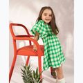 Детска рокля KID STORY Linen green grid 4
