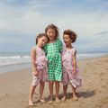 Детска рокля KID STORY Linen green grid 6