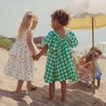 Детска рокля KID STORY Linen green grid 8