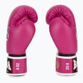 RAJA BOXING Единична стандартна естествена кожа розови боксови ръкавици 4
