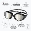 Огледални очила за плуване BuddySwim OzeanX Mirror black / silver 8