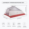 Палатка за трекинг 3 - местна Naturehike Updated Cloud Up 3 light grey/red 6