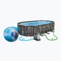 Сглобяем басейн Bestway Power Steel Oval Pool Set 610 x 366 cm кафяв 5