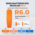 Flextail Zero R05 Mummy оранжев надуваем матрак 6