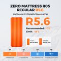 Flextail Zero R05 Regular orange надуваем матрак 8