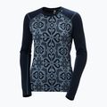 Helly Hansen Lifa Merino Midweight Graphic Crew navy nordic rose aop дамски термобельо с дълъг ръкав 5
