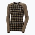 Helly Hansen Lifa Merino Midweight Graphic Crew дамски термобельо с дълъг ръкав sepia houndstooth aop 5