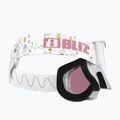 Детски скиорски очила Bliz Liner Jr white pink logo/pink&silver mirror 5