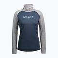 Дамска термо блуза с дълъг ръкав SCOTT Defend Merino High Neck light grey melange/dark blue