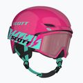 Детска скиорска каска SCOTT Track + Gogle Factor Pro Combo neon pink/mint green