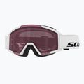 Детска скиорска маска SCOTT Shield white/rose