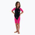 Детски неопренов костюм за плуване SEAC Shorty Dolphin 1,5 mm black/pink