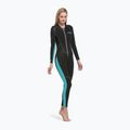 Дамски неопренов костюм за плуване Cressi Lido Monopiece 2 mm black/aquamarine