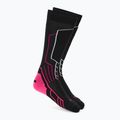 Дамски скиорски чорапи Mico Medium Weight Warm Control Ski nero/fucsia fluorescente