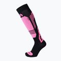 Детски скиорски чорапи Mico Light Weightsuperthermo Merino Ski nero/fucsia fluo