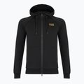 Мъжки суитшърт Emporio Armani EA7 Train Logo Series Extended Logo Hoodie Fz black / gold