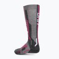 Дамски ски чорапи UYN Ski Merino light grey/pink 3