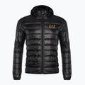 Мъжко яке EA7 Emporio Armani Train Core ID Down Light Hoodie black/gold logo 7