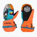 Детски скиорски ръкавици Level Animal orange