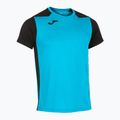 Мъжка тениска за бягане Joma Record II fluor тюркоаз/насиво 9