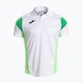Мъжка тениска Joma Montreal бяло/флуорово зелено