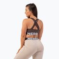 NEBBIA Medium Impact Cross кафяв фитнес сутиен 2