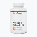 Хранителна добавка с мастни киселини + витамин D3 GymBeam Omega 3 + D3 90 kapsułek