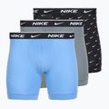 Мъжки боксерки Nike Everyday Cotton Stretch 3 чифта swoosh print/grey/university blue