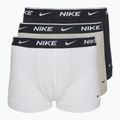 Мъжки боксерки Nike Everyday Cotton Stretch Trunk 3 чифта бяло/сиво/черно