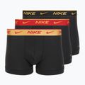 Мъжки боксерки Nike Everyday Cotton Stretch Trunk 3 чифта червено/ университетско червено/ пшенично златно/ черно висок блясък wb