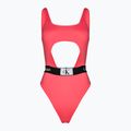 Дамски бански костюм от една част Calvin Klein Cut Out One Piece-RP calypso coral