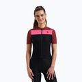 Дамска тениска за колоездене Rogelli Core Block W black/bordeaux/pink