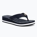 Дамски джапанки Tommy Hilfiger Im Th Chainprint Midwedge Sandal space blue