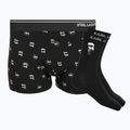 Мъжки комплект боксерки + чорапи KARL LAGERFELD Ikon Trunk aop karl dot black