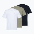 Мъжка тениска Tommy Hilfiger Cotton Short 3 pack navy blue/utility sage/white