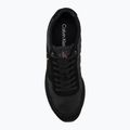 Мъжки обувки Calvin Klein HM0HM02212 Retro Runner Bans Leather Suede triple black/adrenaline rush 5