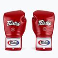 Fairtex Pro Competition Боксови ръкавици със заключен палец Кожа червена 2