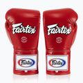 Fairtex Pro Competition Боксови ръкавици със заключен палец Кожа червена