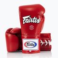 Fairtex Pro Competition Боксови ръкавици със заключен палец Кожа червена 4