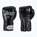 Fairtex Стилни ъглови боксови ръкавици за спаринг - заключен палец черни