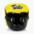 Боксова каска Fairtex Diagonal Vision Sparring - Full Head Coverage black/yellow 2